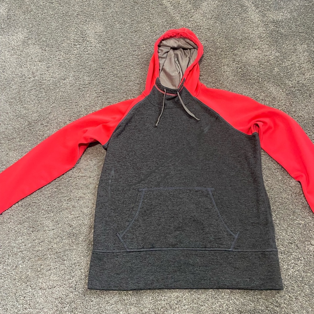 Nike Red and Gray Sweatshirt Hoodie